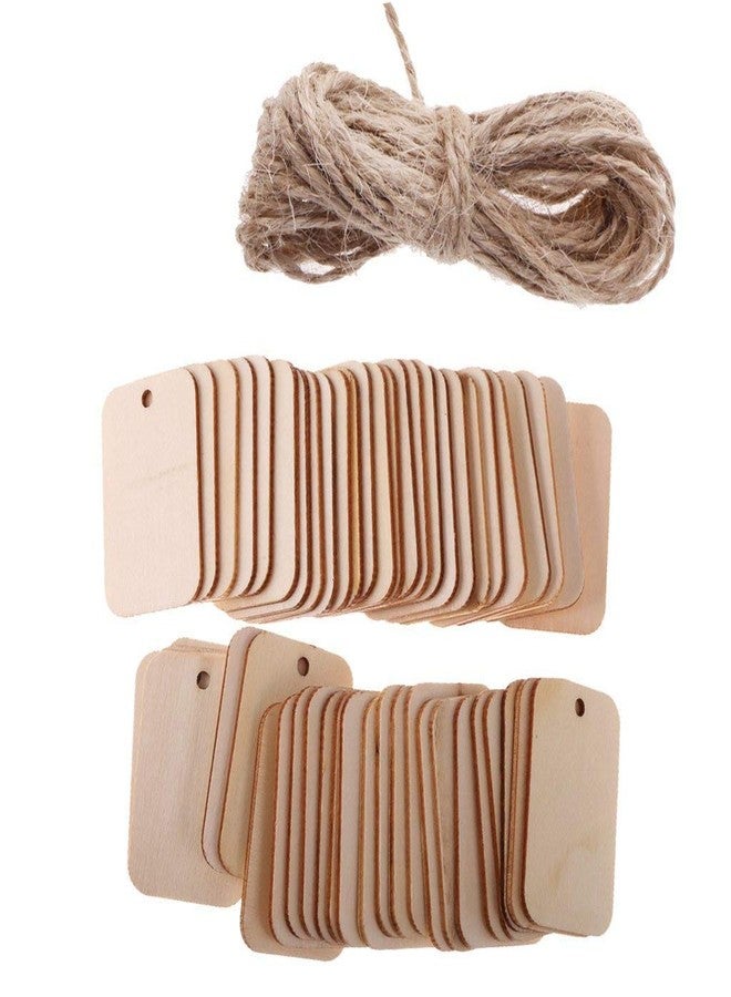 Snoogg Art Snoogg Unfinished Natural DIY Wood Slice Tags Laser Cut with Holes Hanging Wooden Ornaments Comes with Jute Twine Size 52X34 MM25 Pc Pack 25 Pc Pack - Image 1